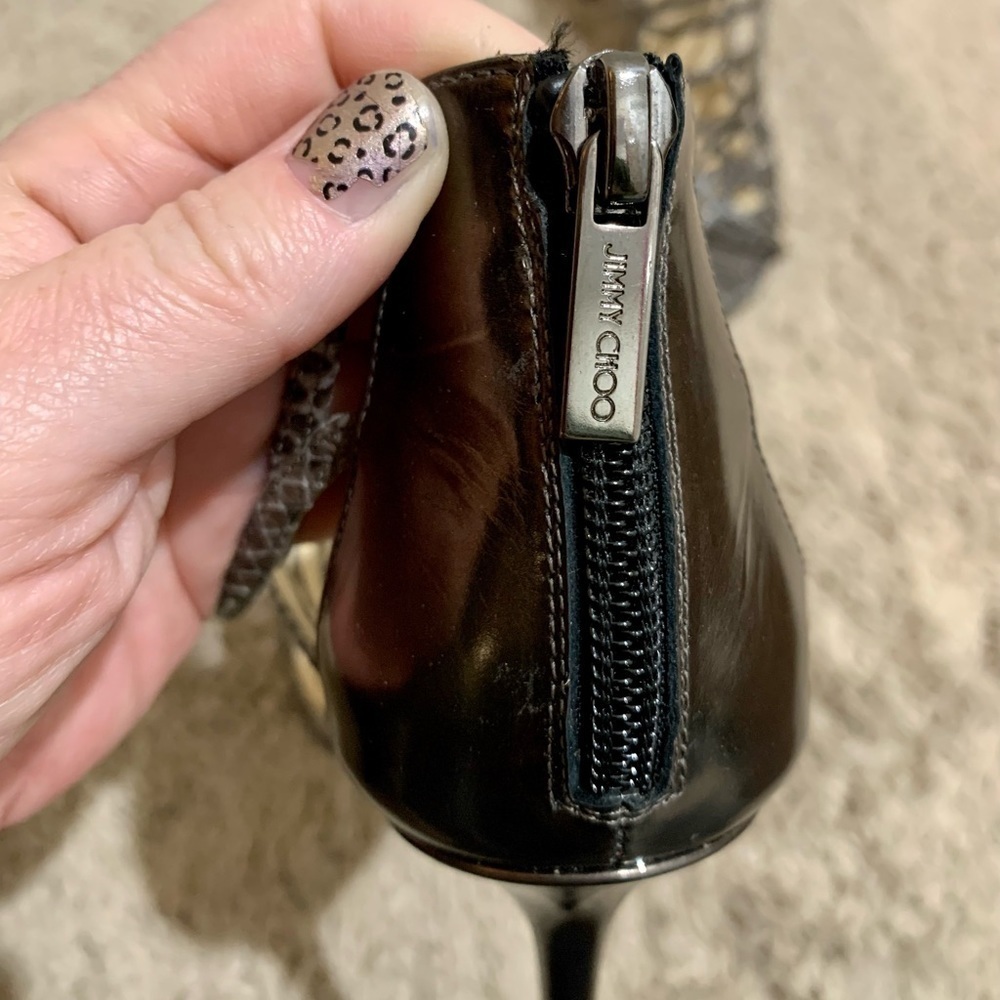 Jimmy Choo Python 4” Strappy Heels Size 37.5 (Us … - image 8